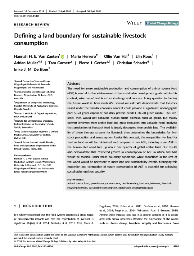 Defining a land boundary for sustainable livestock